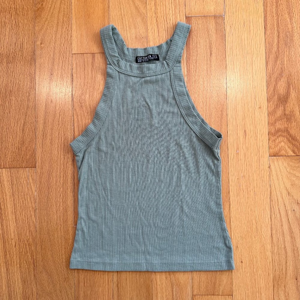 Cotton On Green High Neck Sleeveless Tank - Small